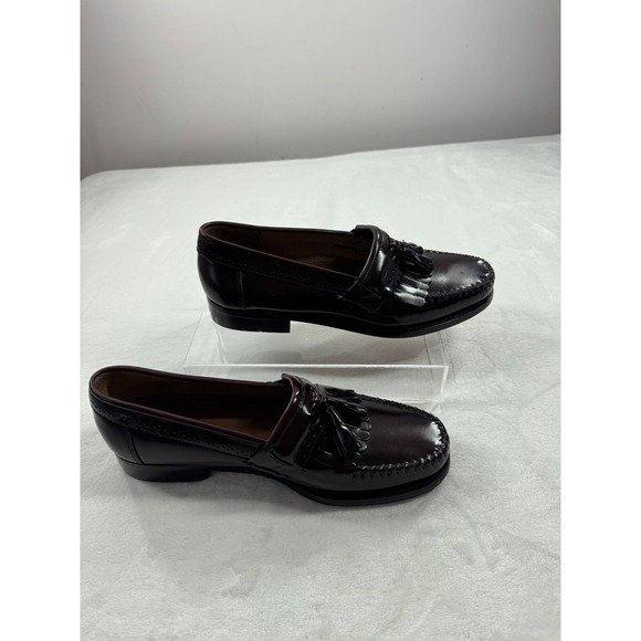 G.H. Bass and Co. Weejuns Loafers Men's 9.5 D Burgundy Leather Tassels Slip-On - Picture 11 of 14